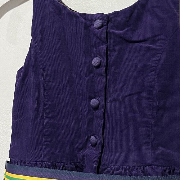 Polo Ralph Lauren Girls Dress Size 8 violet Purple Corduroy Belted Preppy Bow - Picture 5 of 9